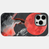 Serene vrouw op klif onder rode maan digitale kuns Case-Mate iPhone case (Achterkant (horizontaal))