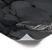 Serene vrouw op klif onder rode maan digitale kuns poster (Hoek)