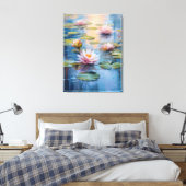 Serene Water Lily Pond Fine Art Canvas Afdruk (Insitu (Slaapkamer))