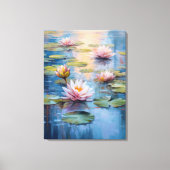 Serene Water Lily Pond Fine Art Canvas Afdruk (Voorkant)