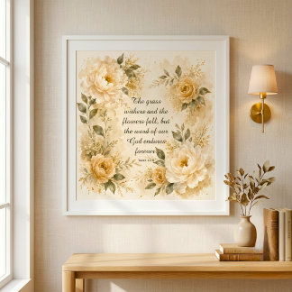 Serene Watercolor Bloemenkunst Poster