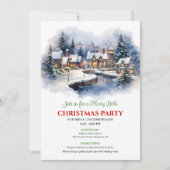 Serene watercolor Christmas scene festive city   Kaart (Voorkant)