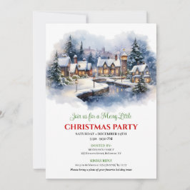 Serene watercolor Christmas scene festive city Kaart