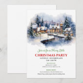 Serene watercolor Christmas scene festive city   Kaart (Voorkant / Achterkant)