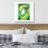 Serene Watercolor Duck Pond Canvas Print (Insitu (Slaapkamer))