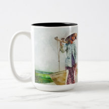 Serene Watercolor Scene Keramische Beker voor Thui