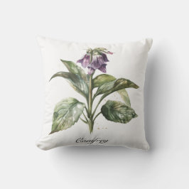 Serene Watercolor Smeerwort, op maat gemaakt Buitenkussen