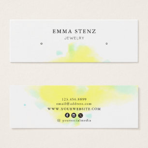 Serene Watercolor Splash • Oorbellen Hoepels Studs Mini Visitekaartjes