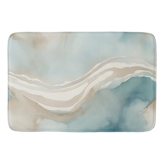 Serene Watercolor Wash met luchtblauw Badmat (Voorkant)