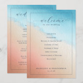 Serene Watercolor Wedding Ceremony Programmakaart (Voorkant / Achterkant)