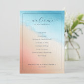 Serene Watercolor Wedding Ceremony Programmakaart (Staand voorkant)