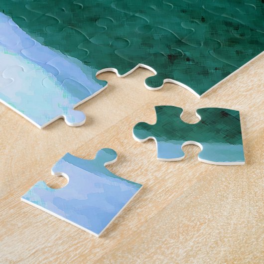 Serene Waterfall in Blue en Green Legpuzzel (Zijkant)
