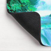Serene Waterfall in Blue en Green Muismat (Hoek)