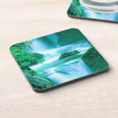 Serene Waterfall in Blue en Green Onderzetter (Linkerzijde)