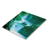 Serene Waterfall in Blue en Green Tegeltje (Zijkant)