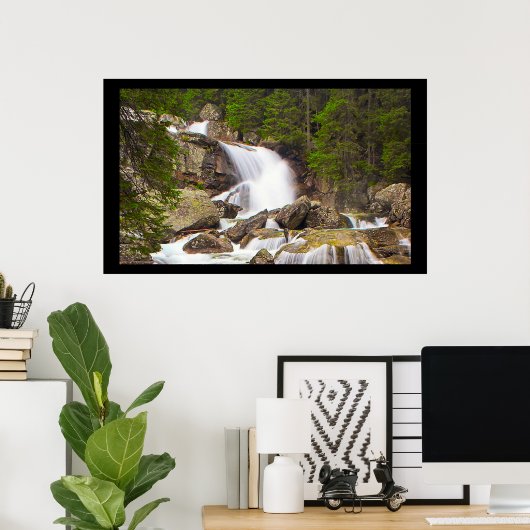 Serene Waterfall Poster - High Tatras Slowakije (Thuiskantoor)