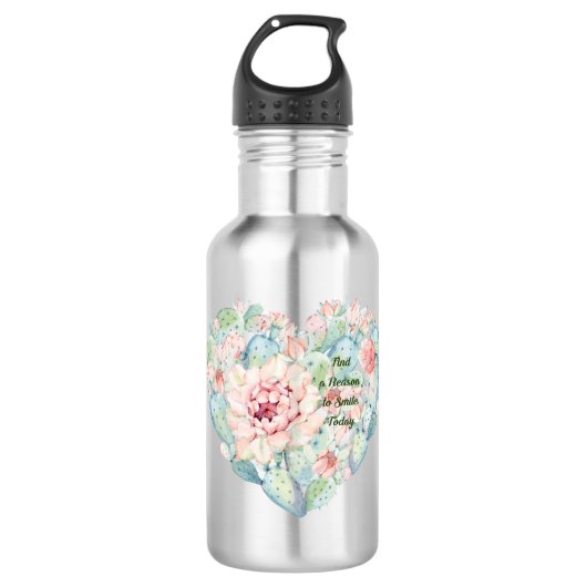 Serene waterfles met Cactus Hart (Voorkant)