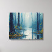 Serene Waters Blauwe Bosvijver Landschap Canvas Afdruk (Voorkant)