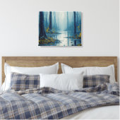 Serene Waters Blauwe Bosvijver Landschap Canvas Afdruk (Insitu (Slaapkamer))