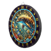 Serene Waters Dolfijn Dartboard Design Dartbord (Voorkant Rechts)