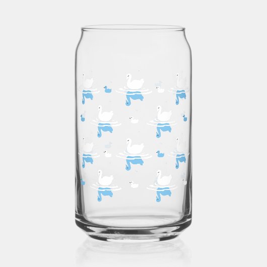 Serene Waters - Speels Swan Lake Pattern Design Blikvorm Glas (Achterkant)