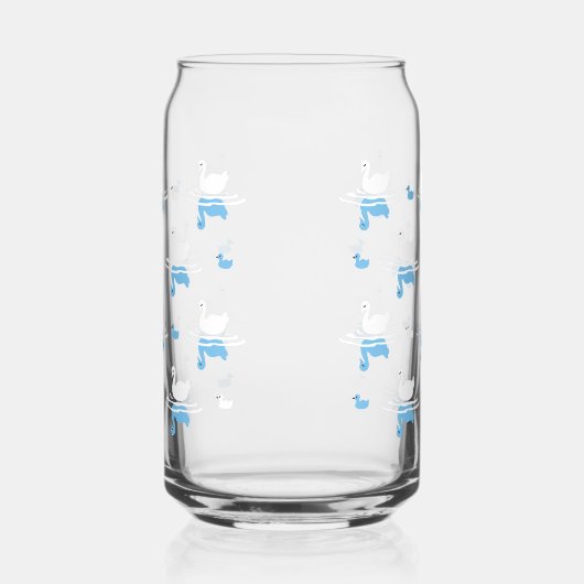 Serene Waters - Speels Swan Lake Pattern Design Blikvorm Glas (Rechts)