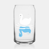 Serene Waters - Speels Swan Lake Pattern Design Blikvorm Glas (Achterkant)