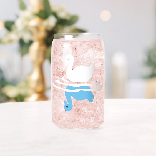 Serene Waters - Speels Swan Lake Pattern Design Blikvorm Glas (Insitu (Huwelijk))