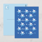 Serene Waters - Speels Swan Lake Pattern Design Briefkaart (Voorkant / Achterkant)