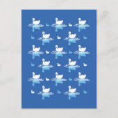 Serene Waters - Speels Swan Lake Pattern Design Briefkaart (Voorkant)