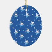 Serene Waters - Speels Swan Lake Pattern Design Keramisch Ornament (Rechts)