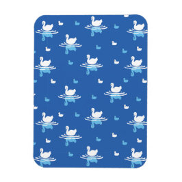 Serene Waters - Speels Swan Lake Pattern Design Magneet
