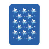 Serene Waters - Speels Swan Lake Pattern Design Magneet (Verticaal)