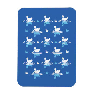 Serene Waters - Speels Swan Lake Pattern Design Magneet