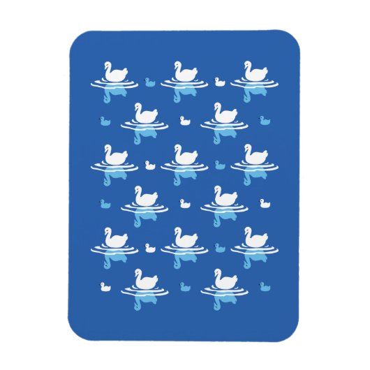Serene Waters - Speels Swan Lake Pattern Design Magneet (Verticaal)