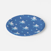 Serene Waters - Speels Swan Lake Pattern Design Papieren Bordje (Gekanteld)