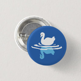 Serene Waters - Speels Swan Lake Pattern Design Ronde Button 3,2 Cm