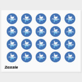 Serene Waters - Speels Swan Lake Pattern Design Ronde Sticker (Vel)