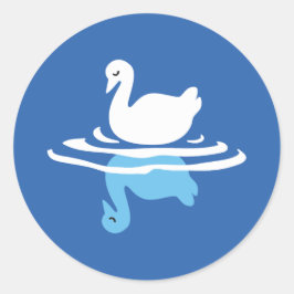 Serene Waters - Speels Swan Lake Pattern Design Ronde Sticker