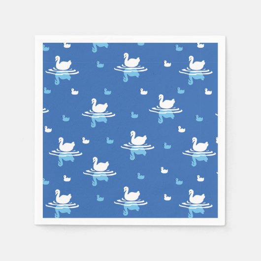 Serene Waters - Speels Swan Lake Pattern Design Servet (Voorkant)