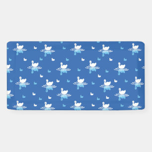 Serene Waters - Speels Swan Lake Pattern Design Spandoek