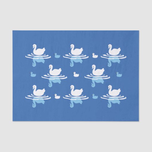 Serene Waters - Speels Swan Lake Pattern Design Tissuepapier (Voorkant)