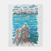 Serene Waterscape in San Juan de Ulua, Veracruz Fleece Deken (Voorkant)