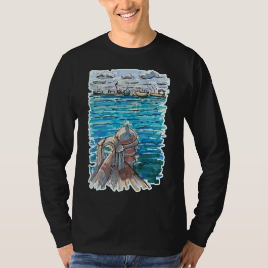 Serene Waterscape in San Juan de Ulua, Veracruz T-shirt (Voorkant)