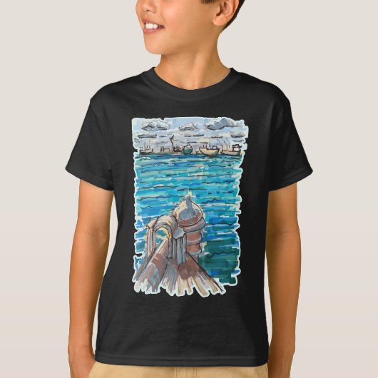 Serene Waterscape in San Juan de Ulua, Veracruz T-shirt (Voorkant)