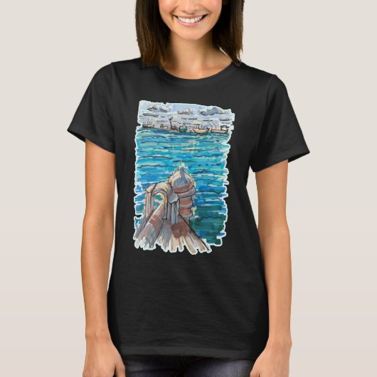 Serene Waterscape in San Juan de Ulua, Veracruz T-shirt (Voorkant)