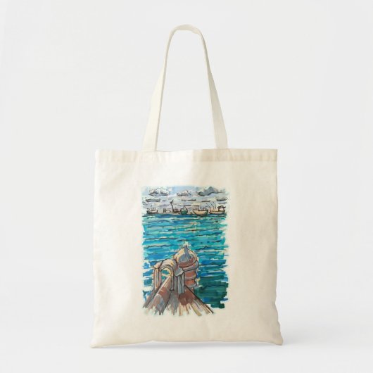 Serene Waterscape in San Juan de Ulua, Veracruz Tote Bag (Voorkant)