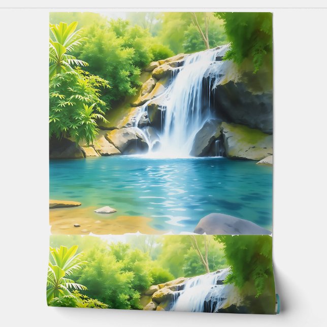 serene waterval behang (Afrollen)