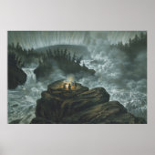 Serene  waterval Carl Svante Hallbeck Poster (Voorkant)