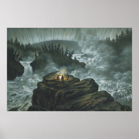 Serene waterval Carl Svante Hallbeck Poster (Voorkant)